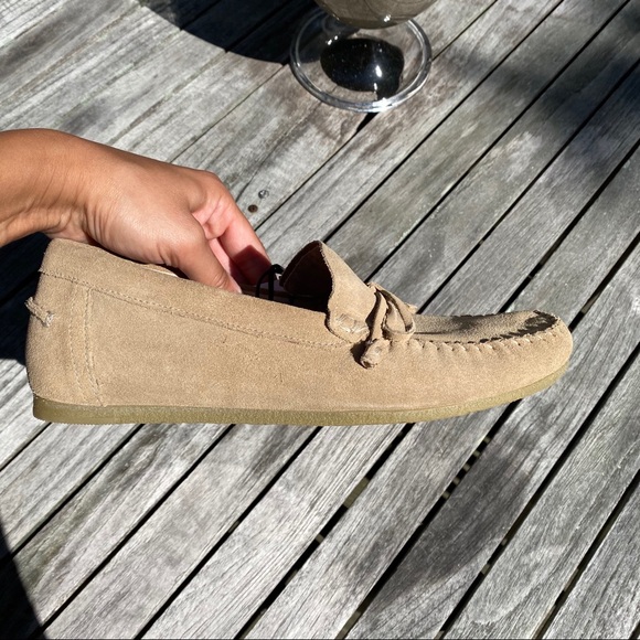 🍂 ZARA TAN SUEDE LEATHER STITCHED MOCCASINS! - Picture 10 of 16